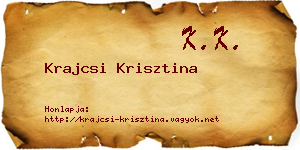 Krajcsi Krisztina névjegykártya
